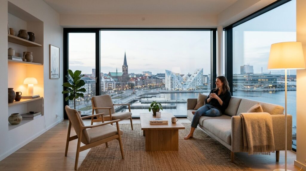Modern Aarhus residential interior featuring a bright, minim