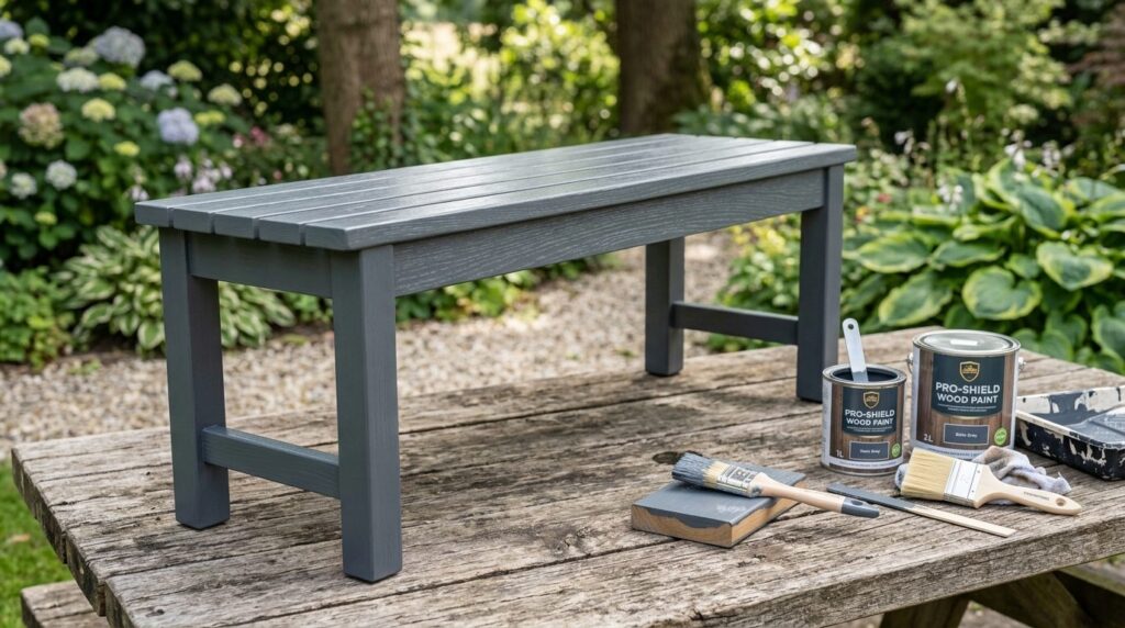 Detailed product showcase: Wooden outdoor furniture piece (g