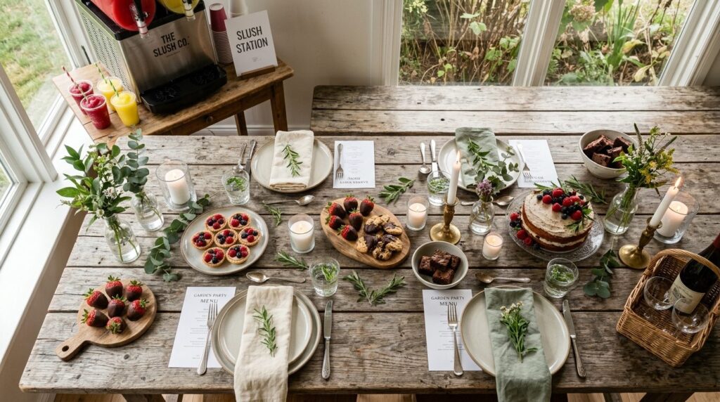 Overhead flat lay composition of budget-friendly garden part