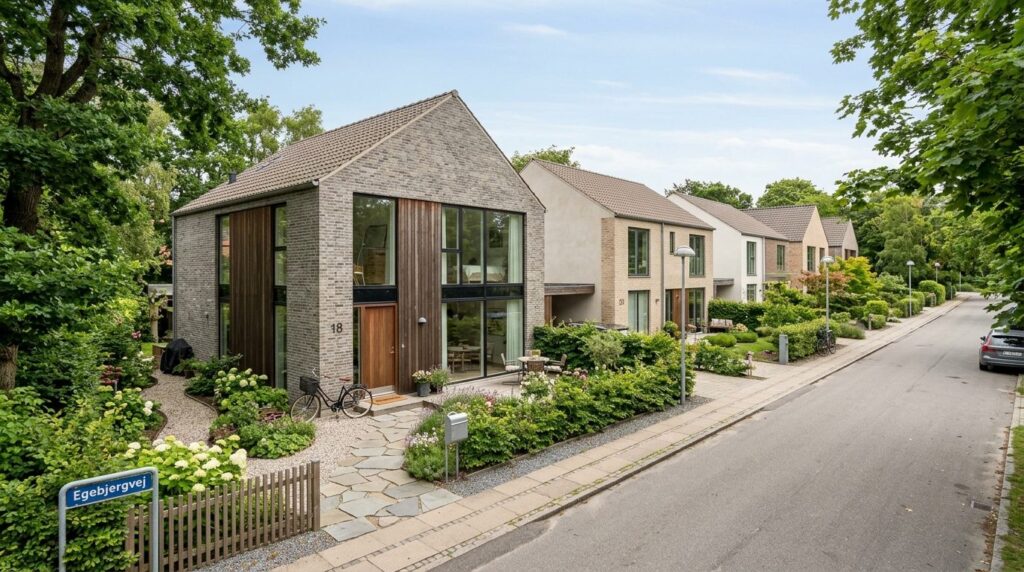 Exterior real estate photography of modern suburban resident